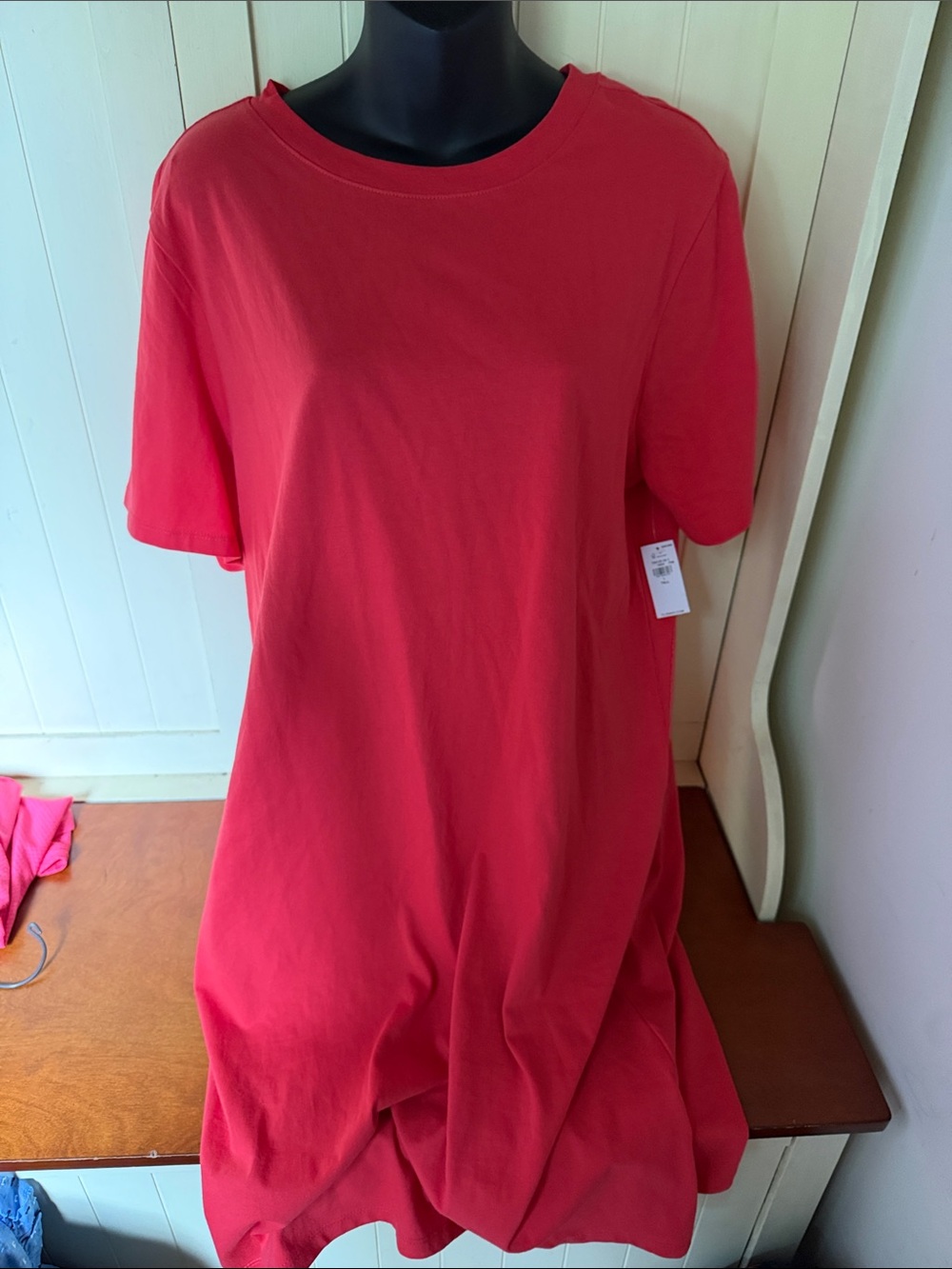 Old Navy Bright Red Short Sleeve Tee Dress NWT